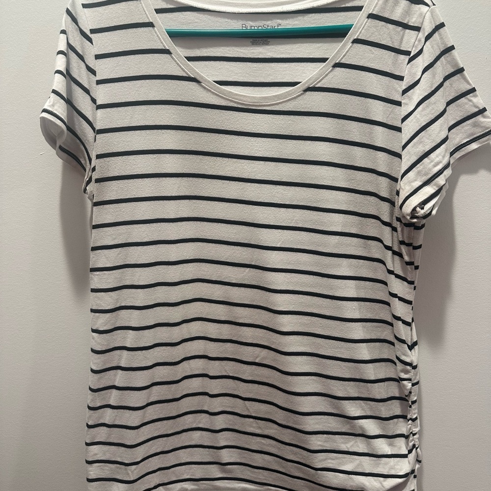 Maternity Black and White Striped Women's Top